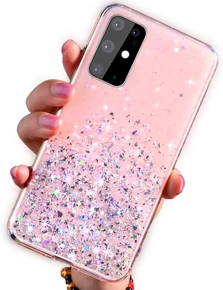 Fusion Glue Glitter silicone case for Apple iPhone 13 Pro Max pink