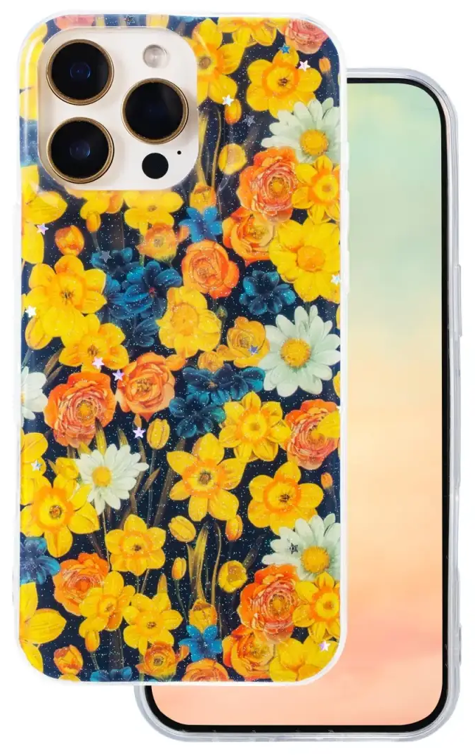 Glow Glam telefono dėklas iPhone 16 Pro oranžinis