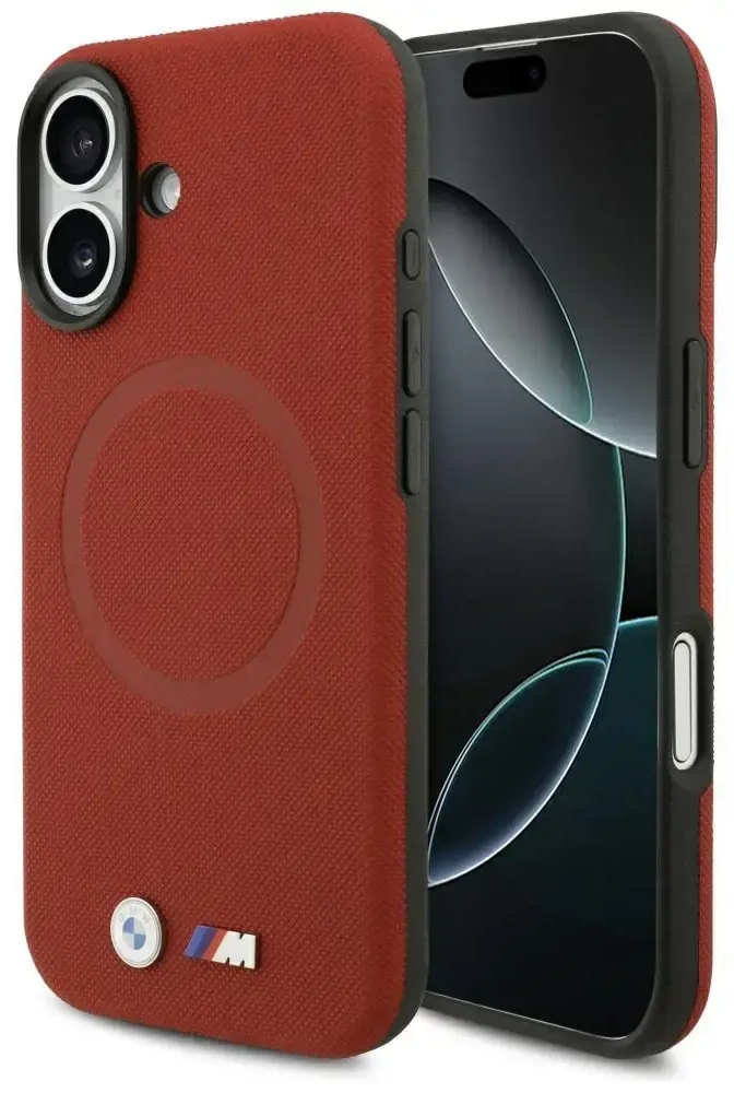 BMW M FW Metal Logo MagSafe Case for iPhone 17 Red