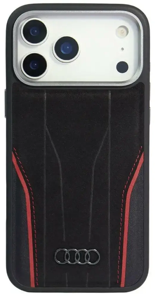 Audi R8 telefona maciņš ar MagSafe atbalstu iPhone 17 Pro melns-sarkans