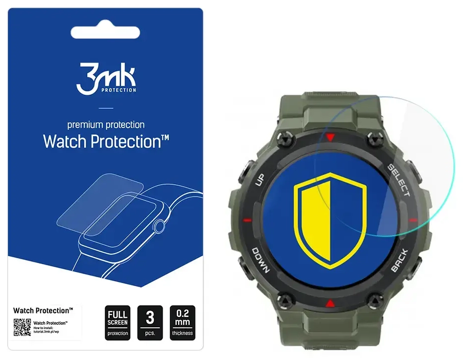 Xiaomi Amazfit T-Rex 1.3 - 3mk Watch Protection™ v. FlexibleGlass Lite screen protector