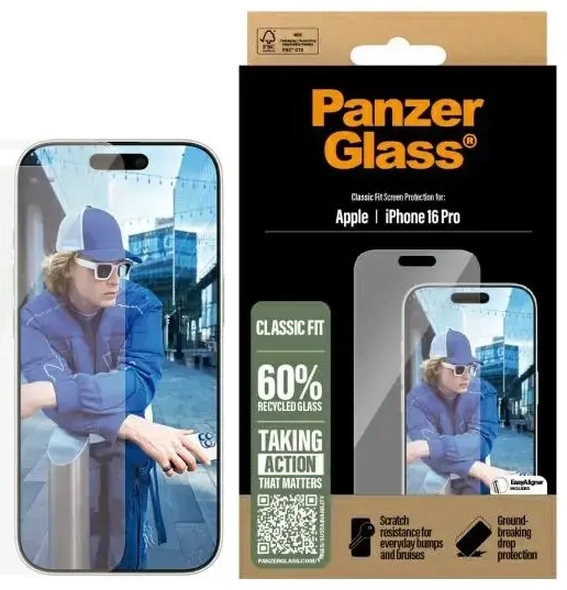 PanzerGlass Screen Protector iPhone 16 Pro 6.3" Classic Fit 2874