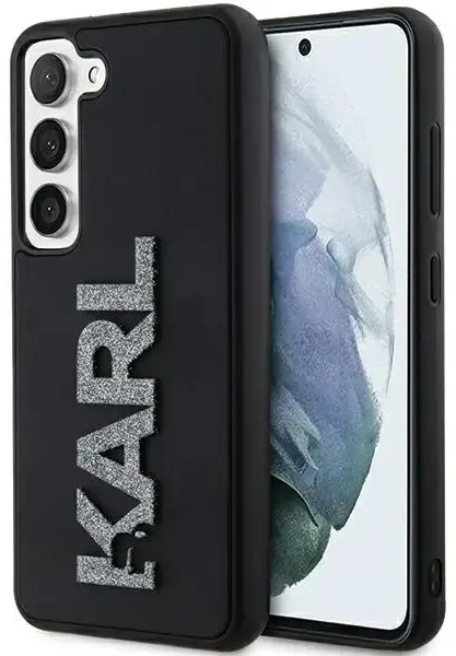 Karl Lagerfeld 3D Rubber Glitter Logo case for Samsung Galaxy S23+ - black