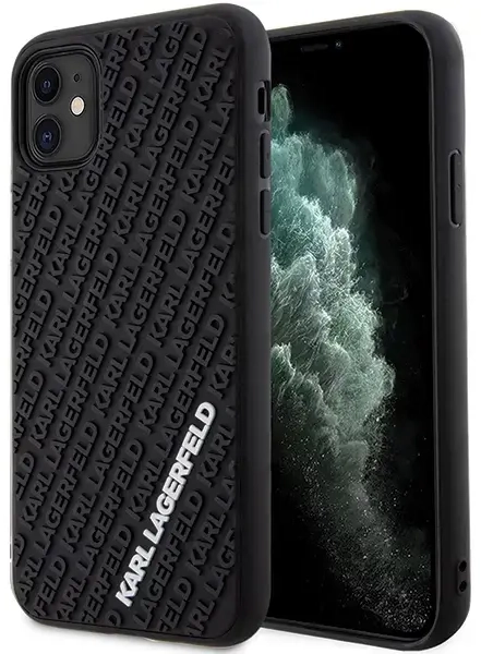 Karl Lagerfeld KLHCN613DMKRLK iPhone 11 | Xr 6.1" czarny|black hardcase 3D Rubber Multi Logo