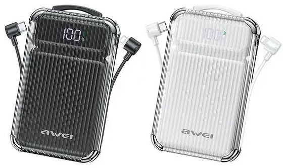 P89K ārējais akumulators (powerbank) | 10 000 mAh | 38.5W | USB-C, USB-A, Lightning