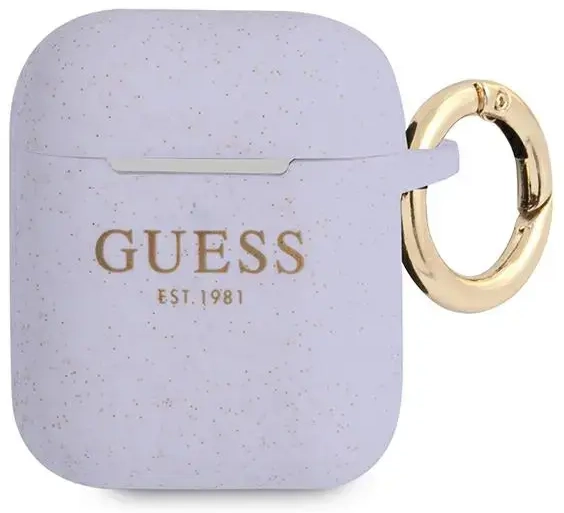 Guess GUA2SGGEU AirPods cover purpurowy|purple Silicone Glitter