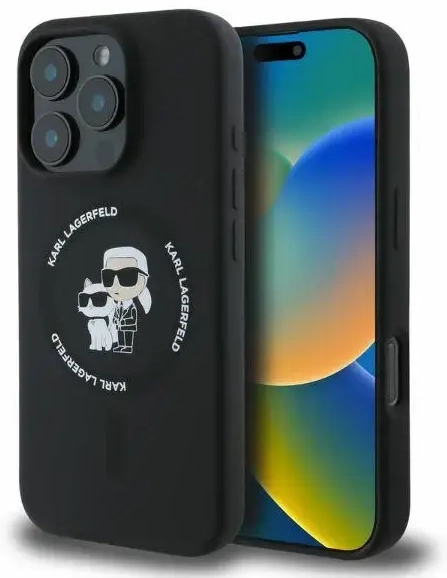 Karl Lagerfeld KLHMP16XSCMKCRHK iPhone 16 Pro Max 6.9" czarny|black hardcase Silicone KC Heads Ring MagSafe