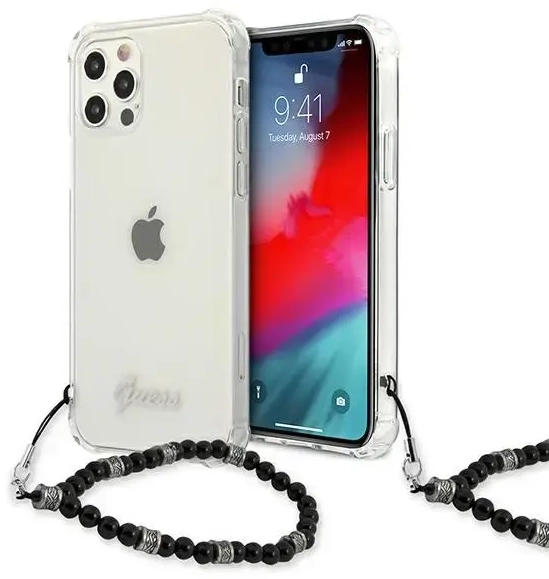 Guess GUHCP12MKPSBK iPhone 12|12 Pro 6,1" Transparent hardcase Black Pearl