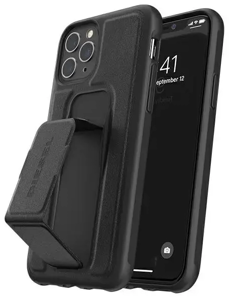Diesel Grip Case Leather Look iPhone12/12 Pro czarny/black 42534