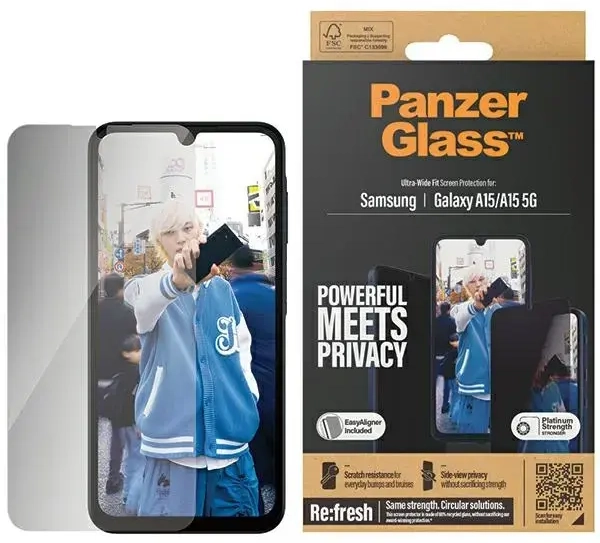 PanzerGlass Ultra-Wide Fit Sam A15 | A15 5G Privacy Screen Protection Easy Aligner Included P7349