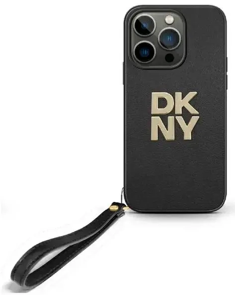 DKNY DKHCP16LPBSWSK iPhone 16 Pro 6.3"    czarny|black hardcase Wrist Strap Stock Logo