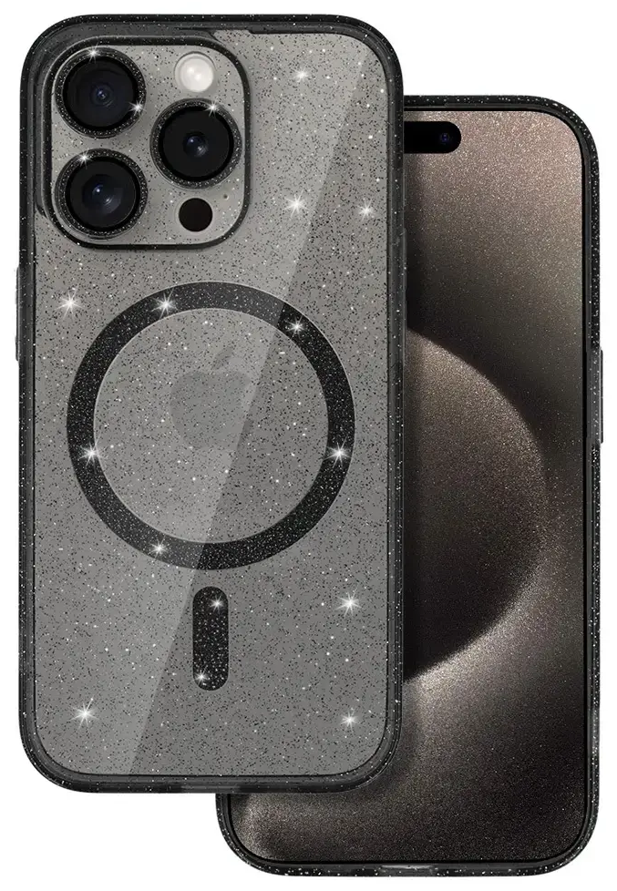 Glitter Magsafe Case for Samsung Galaxy S25 Edge black clear