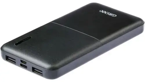Grixx ārējais akumulators (powerbank) | 10000 mAh | 10W | USB-A, USB-C, Micro USB