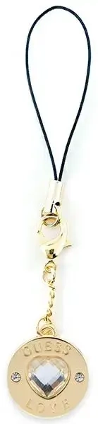 Guess zawieszka GUCPMHGLD Phone Strap Heart Diamond Charm with Rhinestones