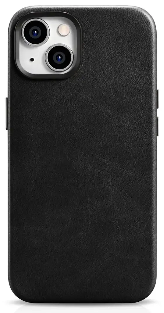 iCarer Oil Wax Premium Leather Case iPhone 14 Plus Magnetic Leather Case with MagSafe Black (WMI14220703-BK)
