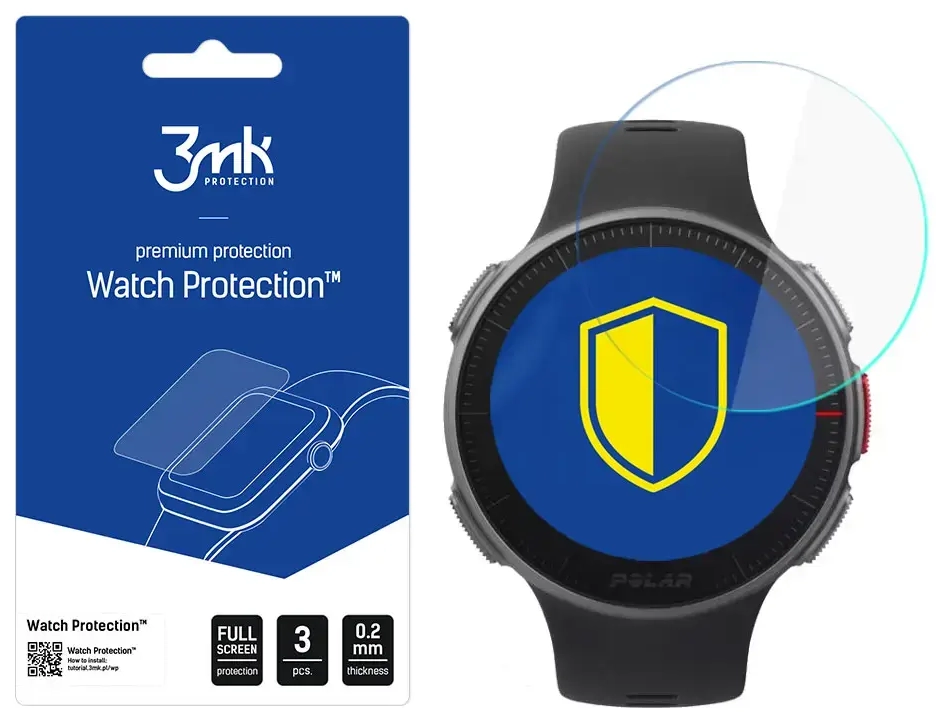 Polar Vantage V - 3mk Watch Protection™ v. FlexibleGlass Lite screen protector