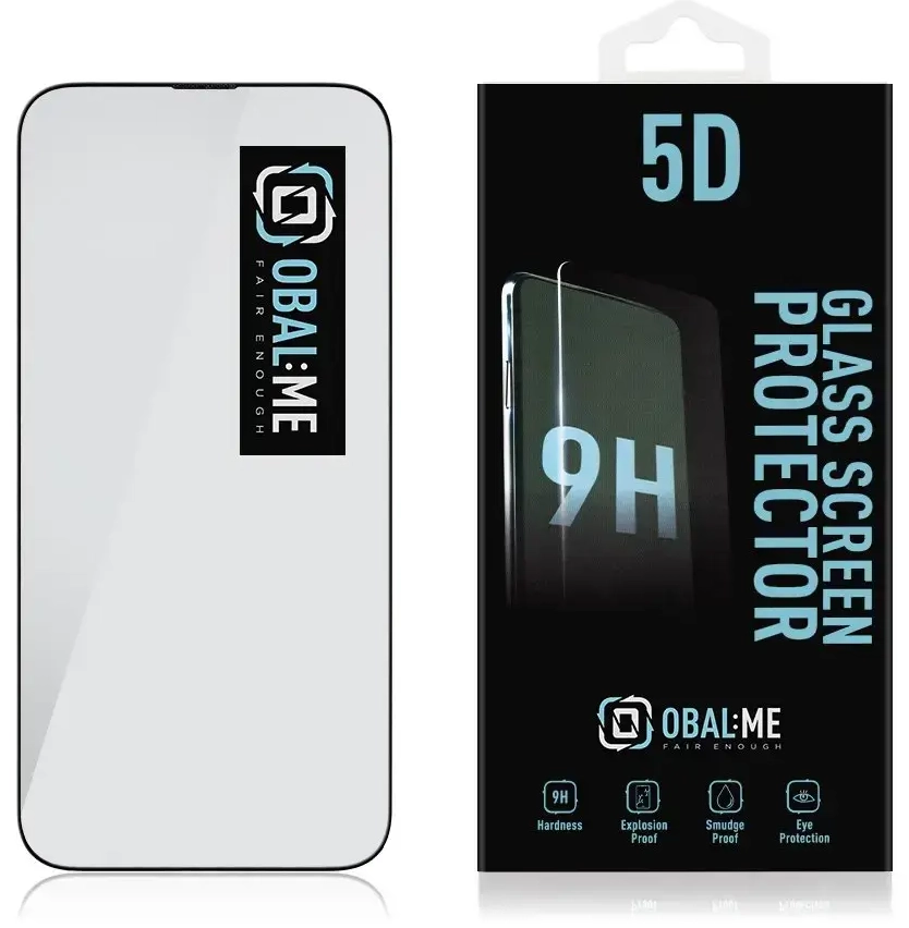 OBAL:ME 5D tempered glass for phone iPhone 14 Pro Max black