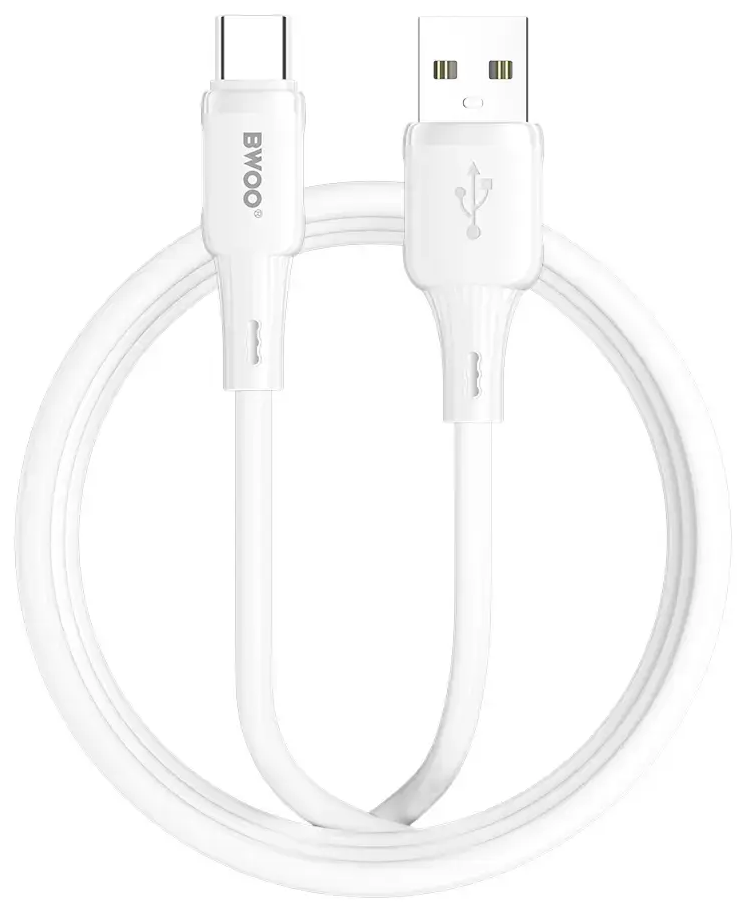 BWOO X329C datu pārraides un uzlādes vads | USB-A uz USB-C | 15W | 1m | balts
