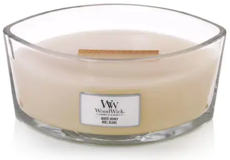 WoodWick White Honey kvapioji žvakė su medine dagtimi 453,6 g