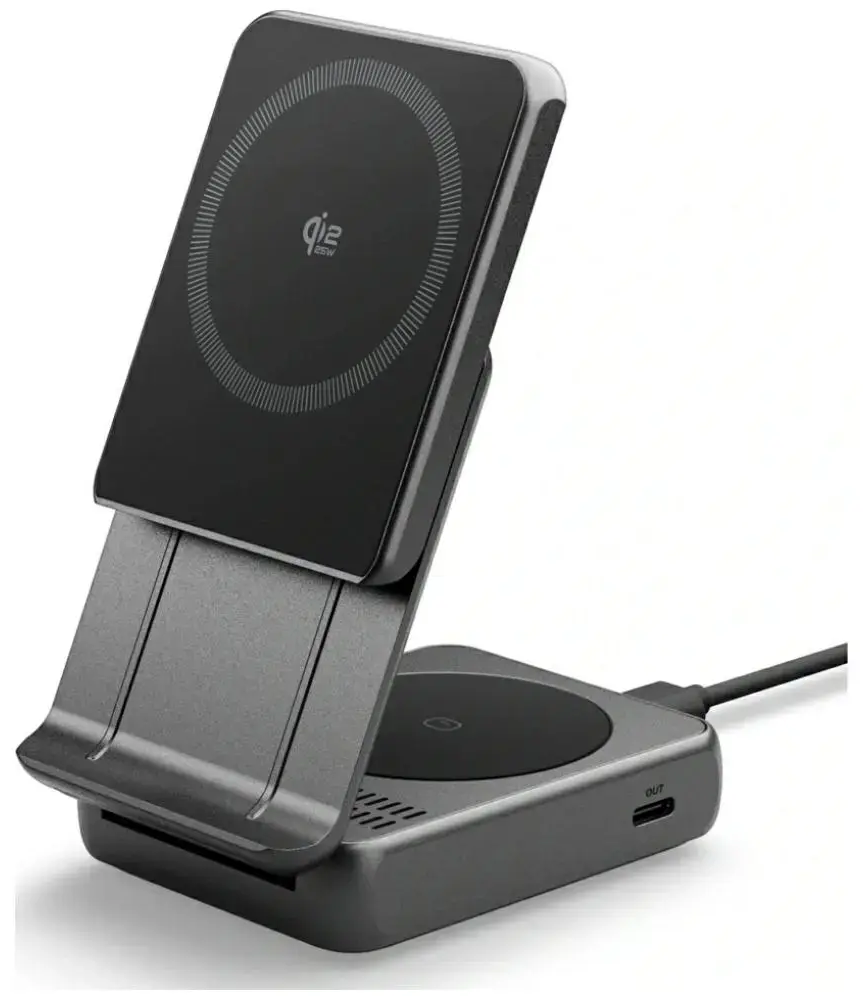 Spigen Essential 2-in-1 belaidis įkroviklis | Qi 2.2 | Suderinama su MagSafe | 25W | juodas