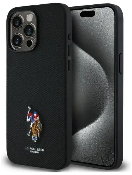 US Polo USHCP15XPEMK iPhone 15 Pro Max    6,7" czarny|black Embroidered DH Color