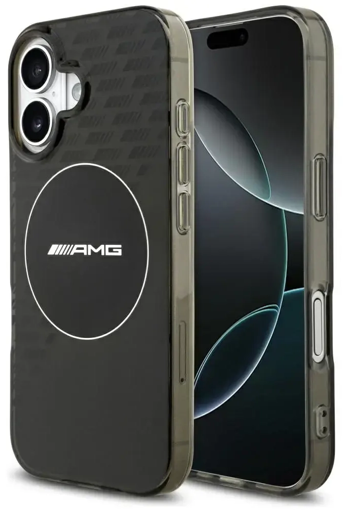 AMG Double Layer Transparent Smocked MagSafe Case for iPhone 17 Black