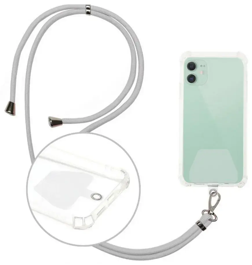 Universal neck strap for phones grey