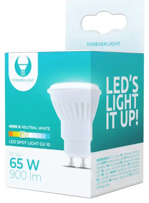 LED bulb GU10 10W 230V 4500K 900lm ceramic Forever Light