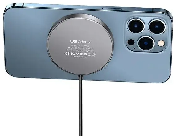 USAMS US-CD183 juhtmevaba laadija | Qi | Ühildub MagSafe'iga | 15W | must