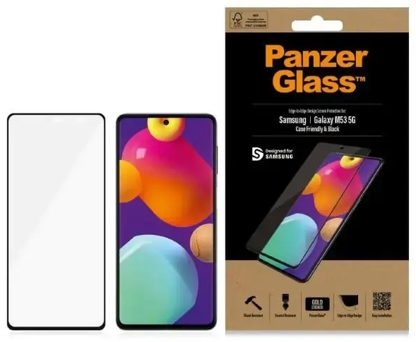 PanzerGlass E2E Regular apsauginis stiklas telefonui Samsung Galaxy M53 juodas