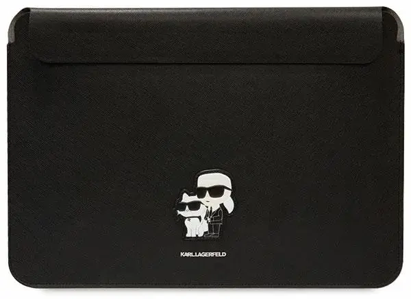 Karl Lagerfeld Saffiano Karl and Choupette NFT Computer Sleeve 13|14" Black