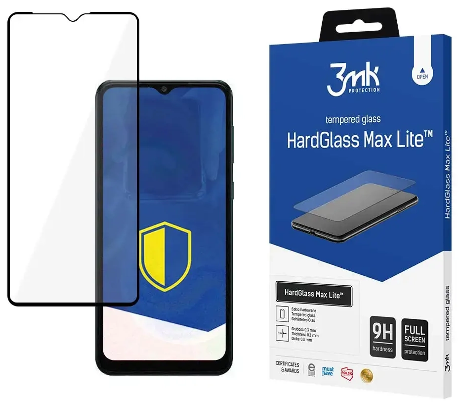 3mk HardGlass Max Lite grūdintas apsauginis stiklas telefonui Samsung Galaxy A04s (A047) su montavimo rėmeliu