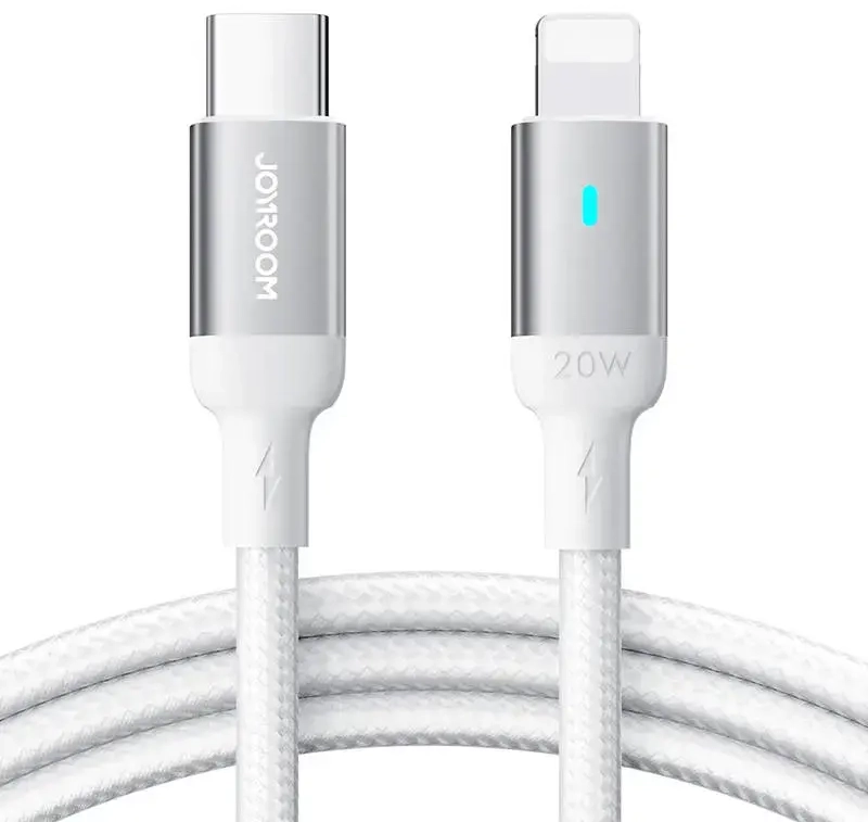 Joyroom S-CL020A10 duomenų perdavimo ir įkrovimo laidas | USB-C į Lightning | PD | 20W | 1.2m | baltas