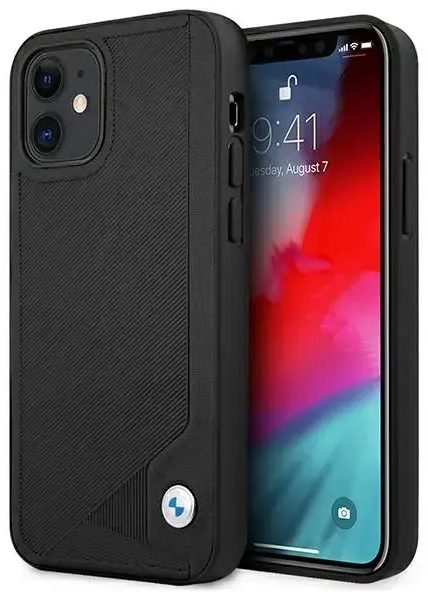 BMW BMHCP12SRCDPK iPhone 12 mini 5,4" must kõvakate Leather Deboss
