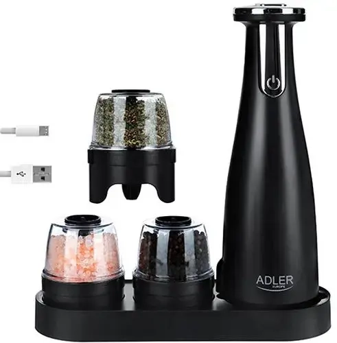 Adler AD 4449B Elektriskās garšvielu dzirnaviņas - USB