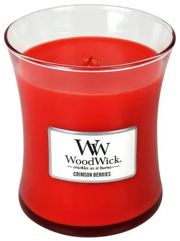 WoodWick Crimson Berries lõhnaküünal puidust tahiga 275 g