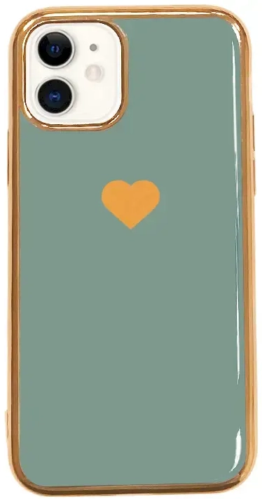 Fusion Heart Case Silikona Aizsargapvalks Priekš Apple iPhone 11 Pro Max Zaļš