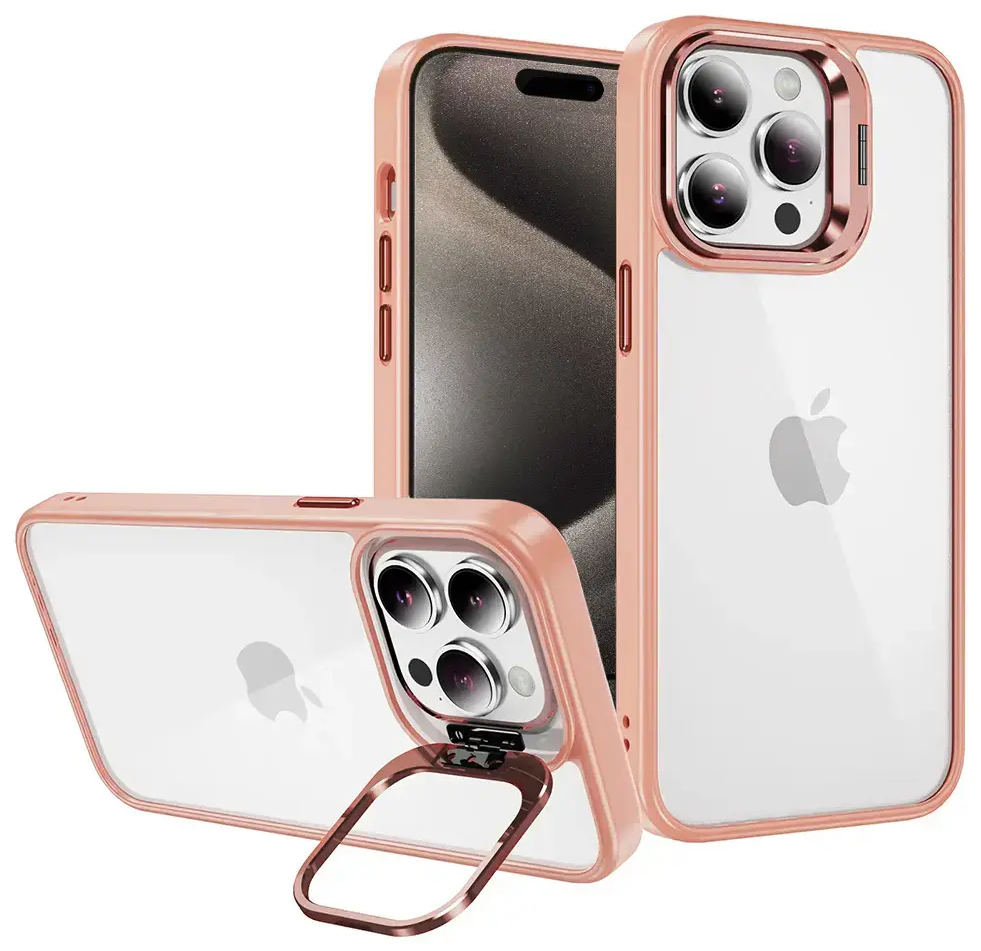Tel Protect Kickstand telefoni ümbris alusega iPhone 14 Pro Max roosa