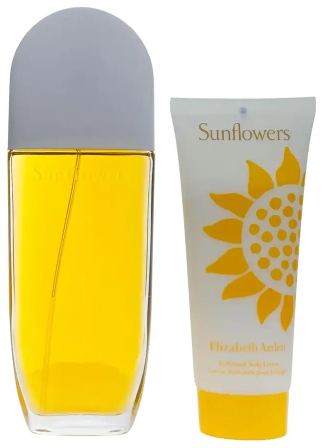 Sunflowers rinkinys Elizabeth Arden: Sunflowers, kvepiantis, dieninis ir naktinis, kūno losjonas, 100 ml + Sunflowers, tualetinis vanduo, moterims, 100 ml