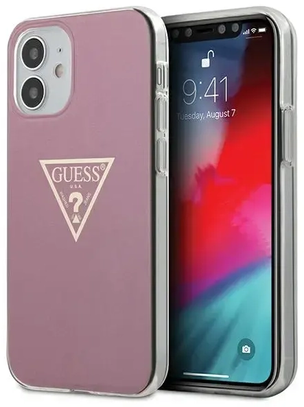 Guess GUHCP12SPCUMPTPI iPhone 12 mini 5,4" różowy|pink hardcase Metallic Collection