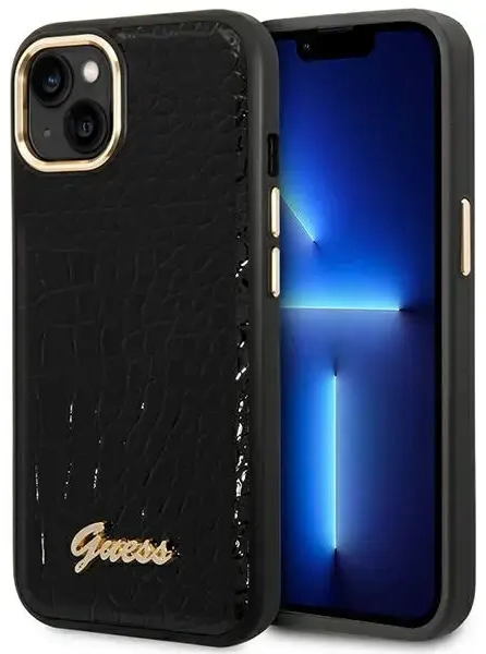Guess GUHCP14MHGCRHK iPhone 14 Plus 6,7" czarny|black hardcase Croco Collection