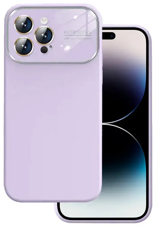 Soft Silicone Lens Case for Iphone 14 Pro light purple