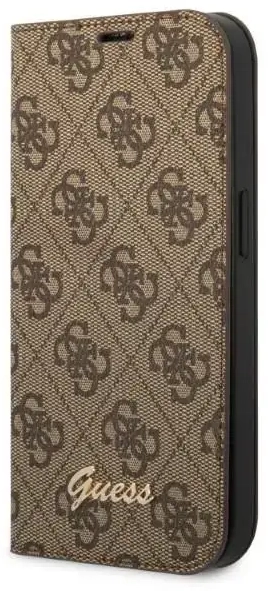 Guess GUBKP14XHG4SHW iPhone 14 Pro Max 6,7" brązowy|brown book 4G Vintage Gold Logo