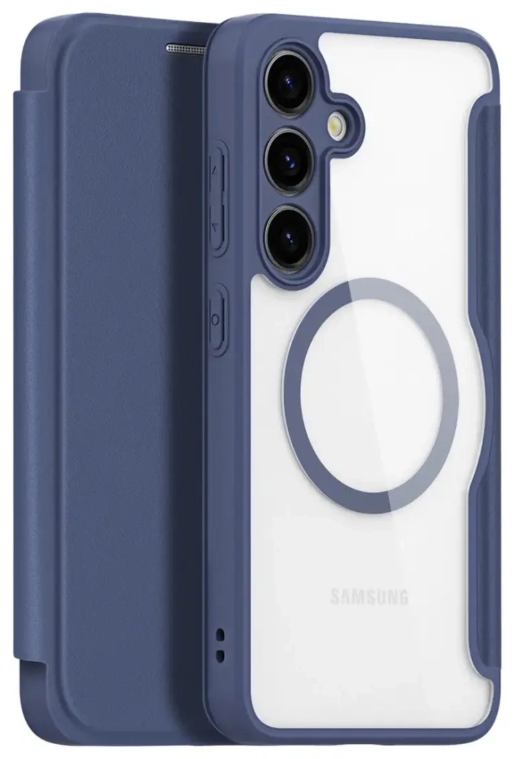 Dux Ducis Skin X Pro case for Samsung S24+ with magnetic ring and flap - blue