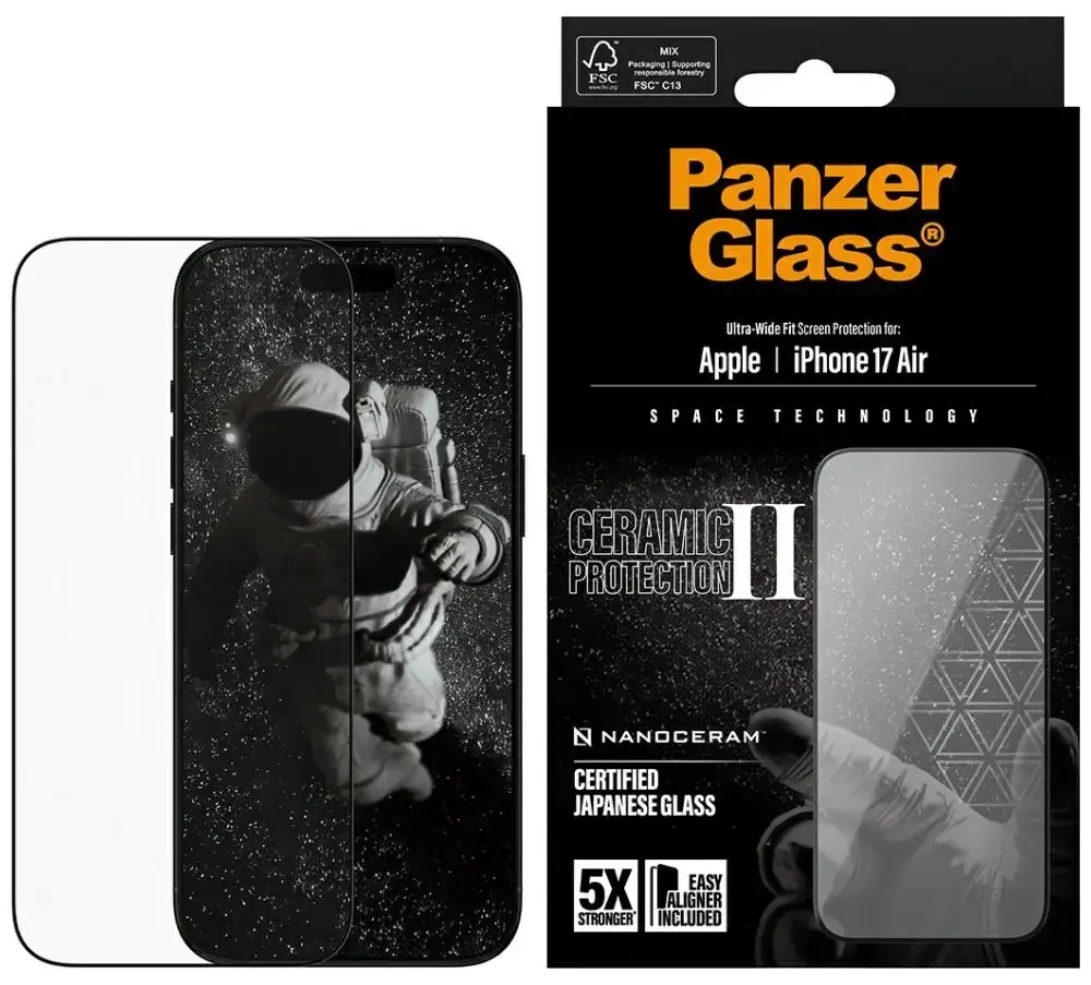 PanzerGlass Ceramic II Ultra-Wide Fit EasyAligner for iPhone Air