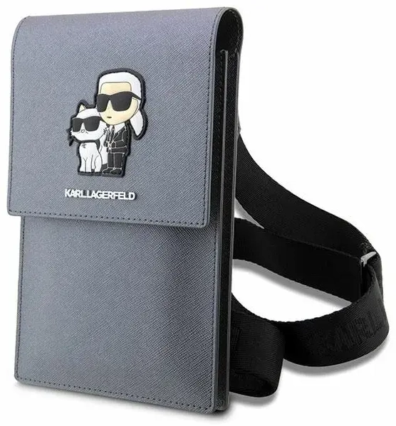 Karl Lagerfeld Torebka KLWBSAKCPMG srebrny|silver Saffiano Karl & Choupette