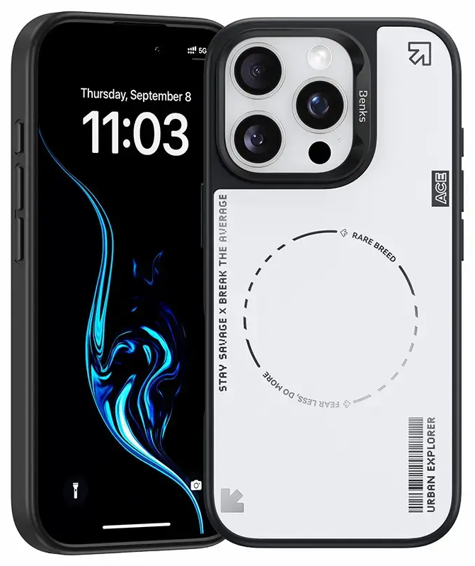 Benks Dynamic Minimalist telefoni ümbris iPhone 16 Pro Max valge