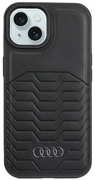 Audi Synthetic Leather MagSafe iPhone 15 Plus | 14 Plus 6.7" czarny|black hardcase AU-TPUPCMIP15M-GT|D3-BK
