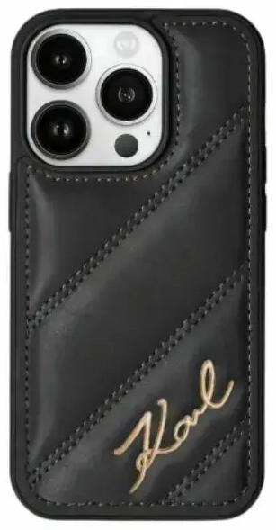Karl Lagerfeld KLHCP15LPQDSMGK iPhone 15 Pro 6.1" czarny|black hardcase Diagonal Quilted Script