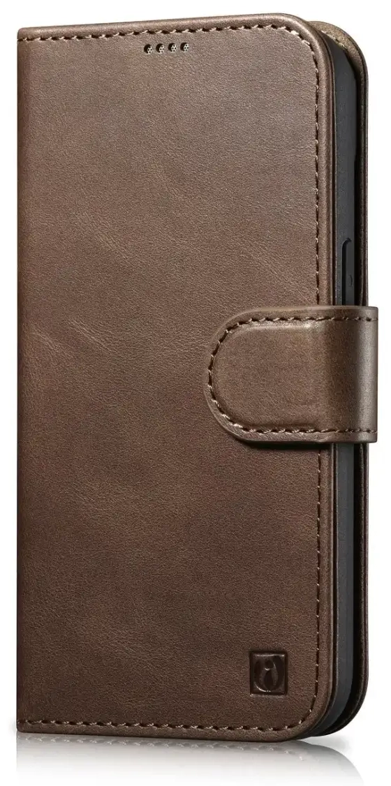 iCarer Oil Wax Wallet Case 2in1 Cover iPhone 14 Plus Anti-RFID Leather Flip Case Brown (WMI14220723-BN)